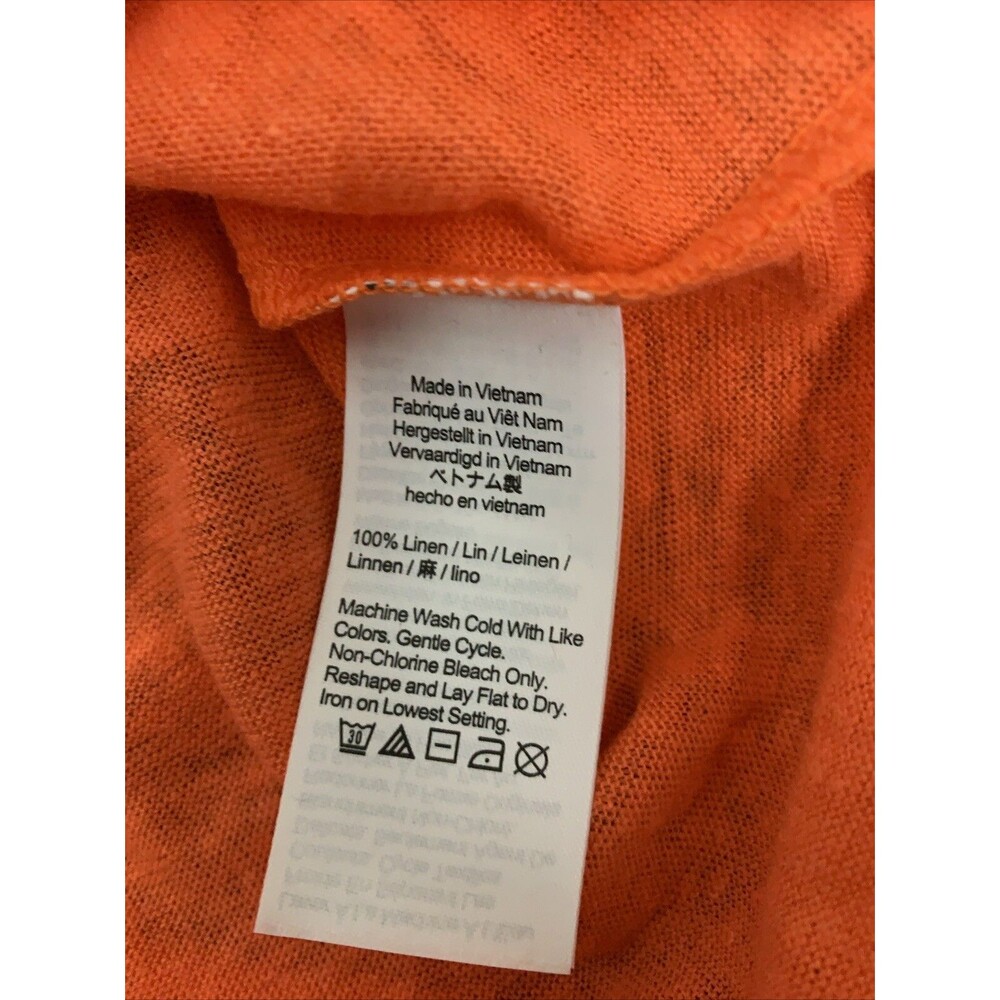 J.CREW Orange Linen Blend Tie Shoulder Halter Tank Top Medium NWT - Picture 10 of 10